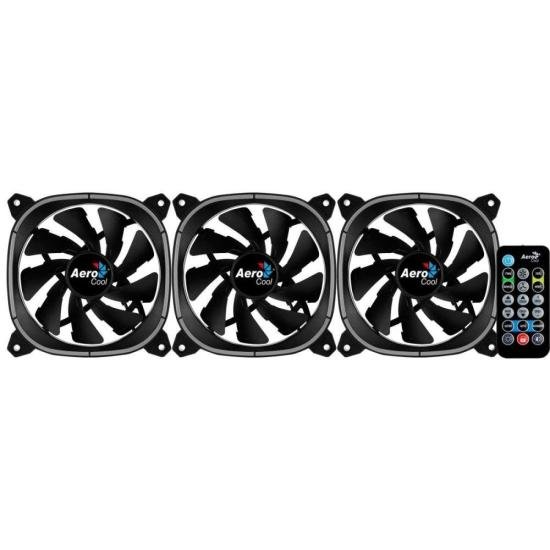 Kit 3 Coolers Aerocool Astro 12 Pro ARGB + Hub + Controle por 295,00 à vista no boleto/pix ou parcele em até 10x sem juros. Compre na loja Mundomax!