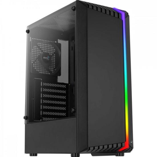 Gabinete Gamer Aerocool Bionic Preto RGB Lateral Vidro por 356,99 à vista no boleto/pix ou parcele em até 10x sem juros. Compre na loja Mundomax!