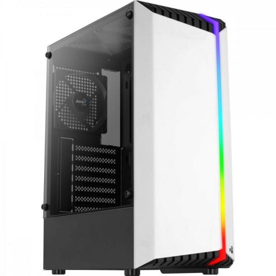Gabinete Gamer Aerocool Bionic Branco RGB Lateral Vidro por 420,20 à vista no boleto/pix ou parcele em até 10x sem juros. Compre na loja Aerocool!