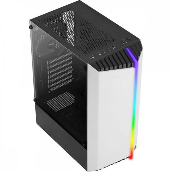 Gabinete Gamer Aerocool Bionic Branco RGB Lateral Vidro por 420,20 à vista no boleto/pix ou parcele em até 10x sem juros. Compre na loja Aerocool!