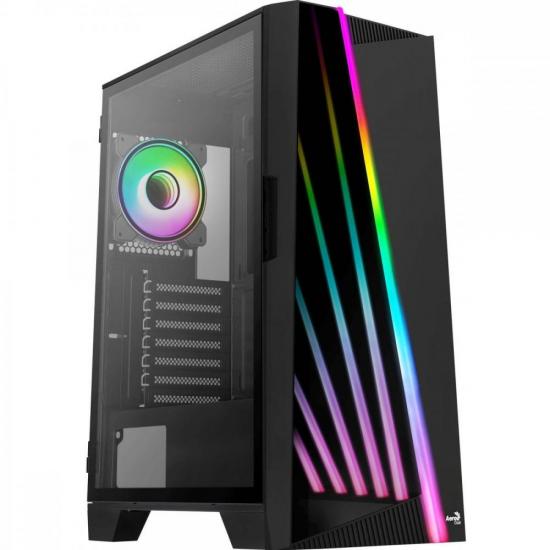 Gabinete Gamer Aerocool Mirage Preto RGB Lateral Vidro por 455,11 à vista no boleto/pix ou parcele em até 10x sem juros. Compre na loja Aerocool!