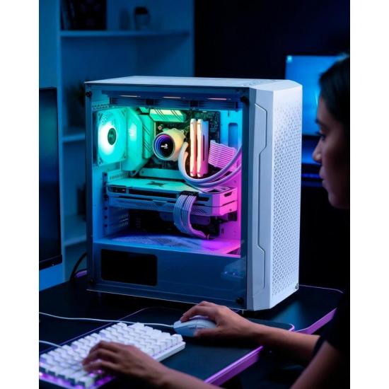 Gabinete Gamer Aerocool Trinity Mini Branco Lateral Vidro por 301,00 à vista no boleto/pix ou parcele em até 10x sem juros. Compre na loja Mundomax!