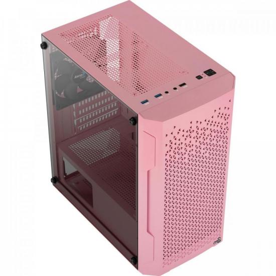 Gabinete Gamer Aerocool Trinity Mini Rosa Lateral Vidro por 323,00 à vista no boleto/pix ou parcele em até 10x sem juros. Compre na loja Mundomax!