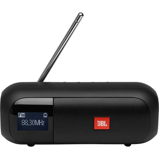 Caixa de Som Portátil Bluetooth Tuner 2 FM Preta JBL por 735,90 à vista no boleto/pix ou parcele em até 10x sem juros. Compre na loja Mundomax!