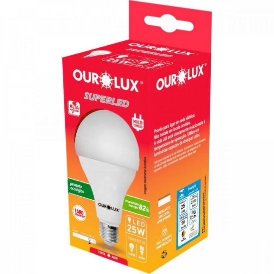 Lâmpada LED 25W Superled Bivolt Branca OUROLUX por 33,90 à vista no boleto/pix ou parcele em até 1x sem juros. Compre na loja Mundomax!