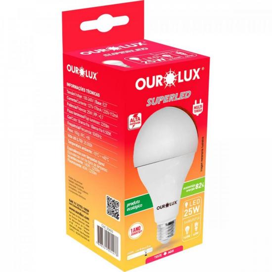 Lâmpada LED 25W Superled Bivolt Branca OUROLUX por 33,90 à vista no boleto/pix ou parcele em até 1x sem juros. Compre na loja Mundomax!