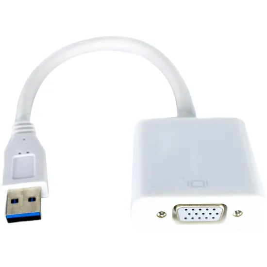 Adaptador USB 3.0 Macho Para VGA Fêmea ADAP0067 Branco Storm (74100)