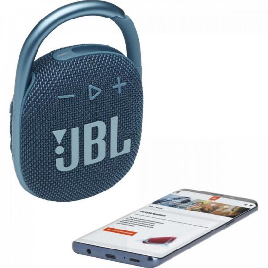 Caixa de Som Ultraportátil Bluetooth Clip 4 Azul JBL por 391,90 à vista no boleto/pix ou parcele em até 10x sem juros. Compre na loja Mundomax!
