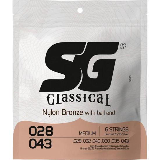 Encordoamento para Violão SG Nylon 028 Medium com Bolinha (74199)