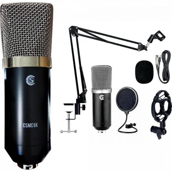 Kit Youtuber c/ Microfone Condensador + Suporte + Acessórios CSMC 6K (74262)
