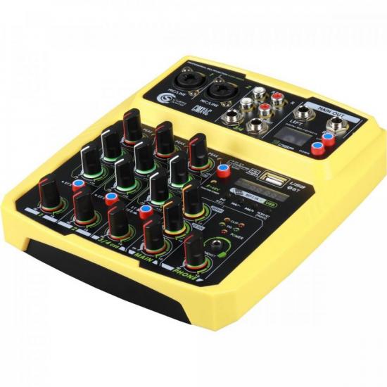 Mixer e Interface de Audio USB 4 Canais CMX 4C Amarelo CUSTOM (74263)