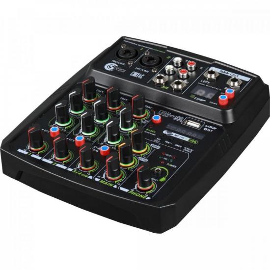 Mixer e Interface de Audio USB 4 Canais CMX 4C Preto CUSTOM por 479,90 à vista no boleto/pix ou parcele em até 10x sem juros. Compre na loja Mundomax!