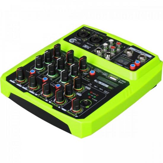 Mixer e Interface de Audio USB 4 Canais CMX 4C Verde CUSTOM por 442,90 à vista no boleto/pix ou parcele em até 10x sem juros. Compre na loja Mundomax!