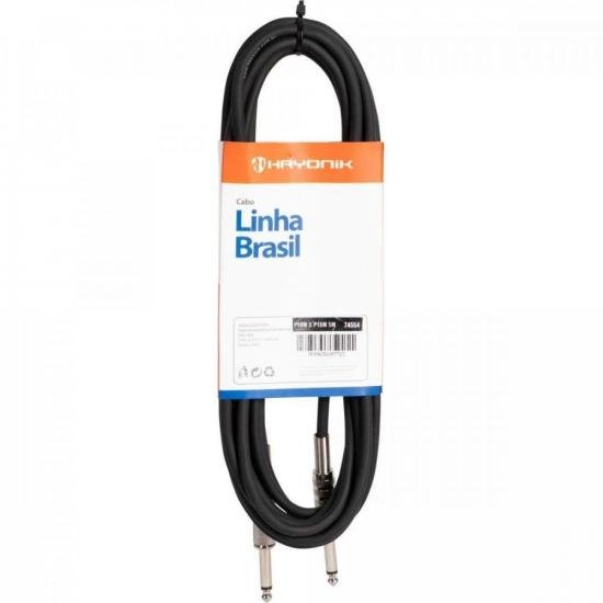Cabo para Instrumento HAYONIK Linha Brasil P10 x P10 5m Preto por 46,00 à vista no boleto/pix ou parcele em até 1x sem juros. Compre na loja Mundomax!