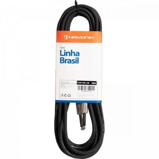 Cabo para Instrumento HAYONIK Linha Brasil P10 x P10 7m Preto por 62,99 à vista no boleto/pix ou parcele em até 2x sem juros. Compre na loja Mundomax!