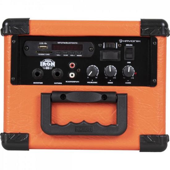 Caixa de Som Multiuso HAYONIK Iron Classic 80 20W Bluetooth Laranja por 550,00 à vista no boleto/pix ou parcele em até 10x sem juros. Compre na loja Mundomax!