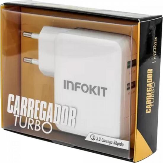 Carregador 36W USB TURBO QC 3.0 Branco EXBOM por 77,90 à vista no boleto/pix ou parcele em até 3x sem juros. Compre na loja Mundomax!