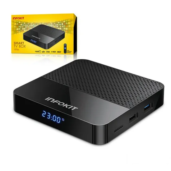 Smart TV Box DualBand TVB-926D Preto INFOKIT por 351,90 à vista no boleto/pix ou parcele em até 10x sem juros. Compre na loja Mundomax!