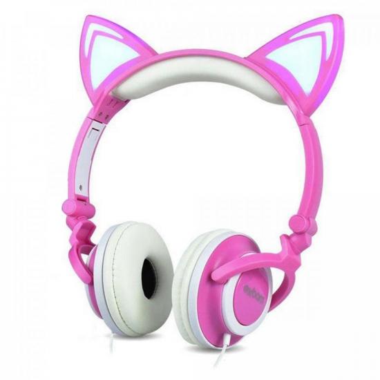 Fone de Ouvido Orelha De Gato com Led HF-C22 EXBOM por 75,90 à vista no boleto/pix ou parcele em até 3x sem juros. Compre na loja Mundomax!