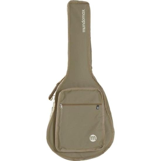 Capa para Violão Folk Extra c/ Bolso Cargo Nylon 600 Bege Mundomax por 166,99 à vista no boleto/pix ou parcele em até 6x sem juros. Compre na loja Mundomax!