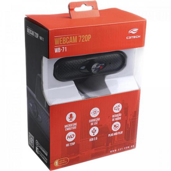 Webcam C3Tech WB-71BK Preto por 115,00 à vista no boleto/pix ou parcele em até 4x sem juros. Compre na loja Mundomax!