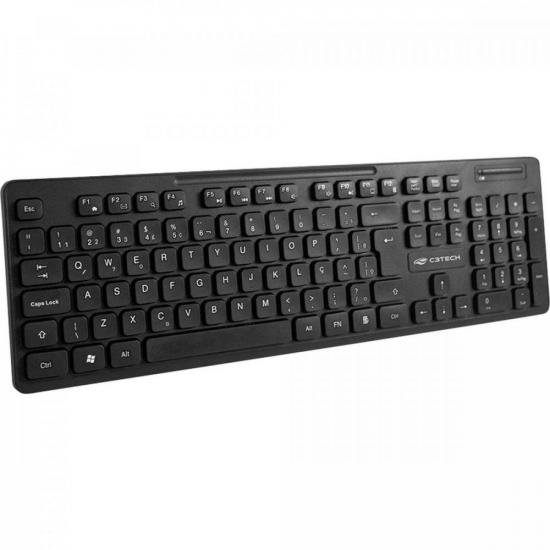 Kit Teclado e Mouse C3Tech K-W20BK Sem Fio Preto por 99,00 à vista no boleto/pix ou parcele em até 3x sem juros. Compre na loja Mundomax!