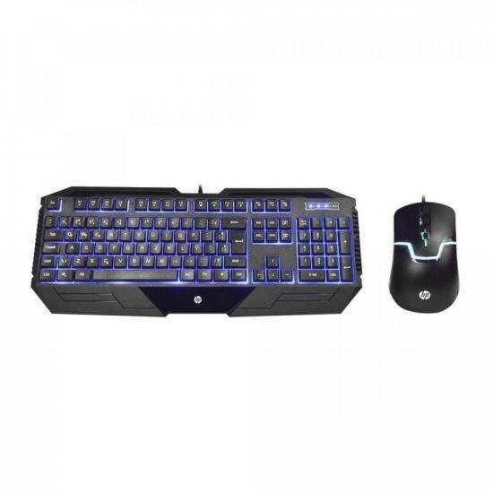 Kit Teclado e Mouse USB GK1100 Preto HP (74650)