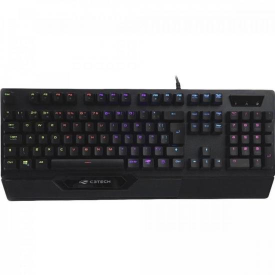 Teclado Gamer C3Tech KGM-1200BK Mecânico por 218,99 à vista no boleto/pix ou parcele em até 8x sem juros. Compre na loja Mundomax!