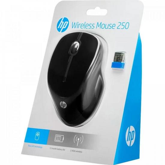 Mouse Sem Fio HP 250 Preto por 121,99 à vista no boleto/pix ou parcele em até 4x sem juros. Compre na loja Mundomax!