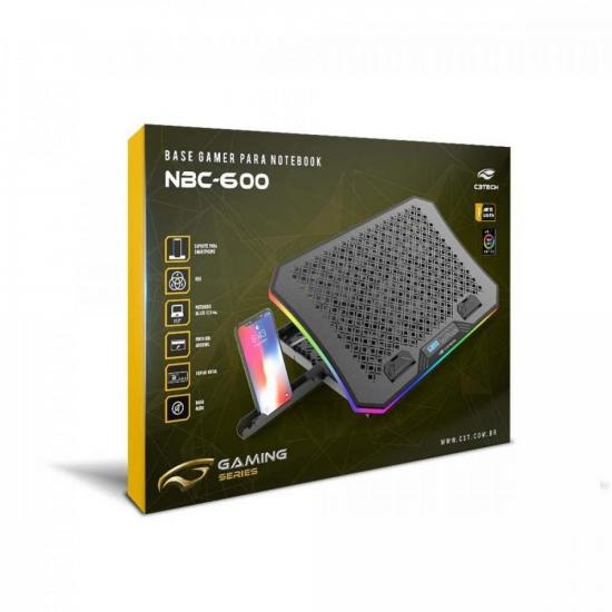 Suporte Para Notebook Com Cooler NBC-600BK C3Tech por 192,90 à vista no boleto/pix ou parcele em até 7x sem juros. Compre na loja Mundomax!