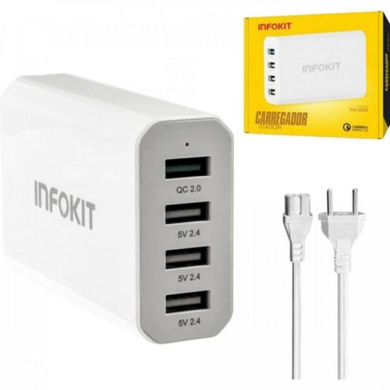 Carregador Turbo USB 40W QC2.0 Branco Exbom por 83,90 à vista no boleto/pix ou parcele em até 3x sem juros. Compre na loja Mundomax!