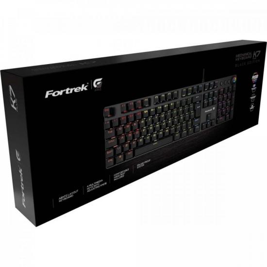 Teclado Gamer Mecânico Fortrek K7 Plus Black Edition RGB por 310,97 à vista no boleto/pix ou parcele em até 10x sem juros. Compre na loja Mundomax!