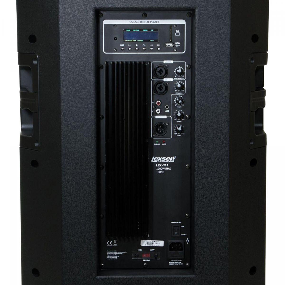 Caixa Acústica Ativa 1200W LEXSEN LXX-215A - Mundomax