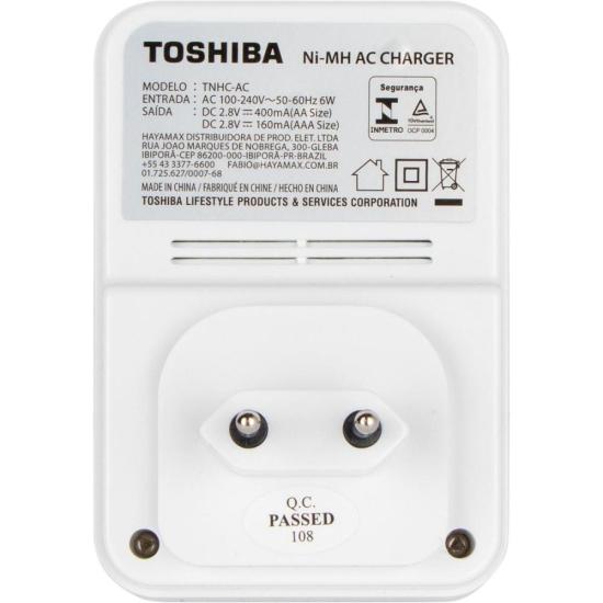 Carregador de Pilhas TNHC-6GAE4 CB (C/4 Pilhas AA 2600mAh) Toshiba por 178,00 à vista no boleto/pix ou parcele em até 7x sem juros. Compre na loja Mundomax!