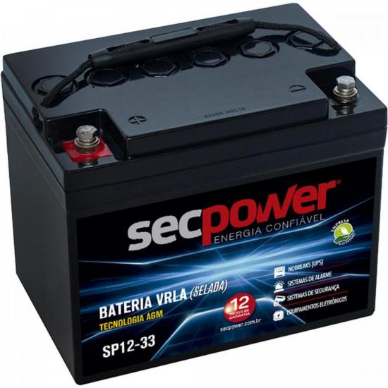 Bateria Selada 12V/33A SEC POWER por 478,90 à vista no boleto/pix ou parcele em até 10x sem juros. Compre na loja Mundomax!