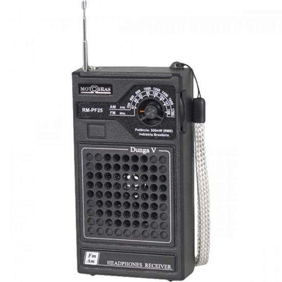 Rádio Portátil 2 Faixas AM/FM RM-PF 25 Preto MOTOBRAS por 115,90 à vista no boleto/pix ou parcele em até 4x sem juros. Compre na loja Mundomax!