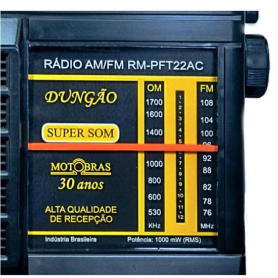 Rádio Portátil Motobras RM-PFT22AC 2 Faixas Preto por 289,00 à vista no boleto/pix ou parcele em até 10x sem juros. Compre na loja Mundomax!