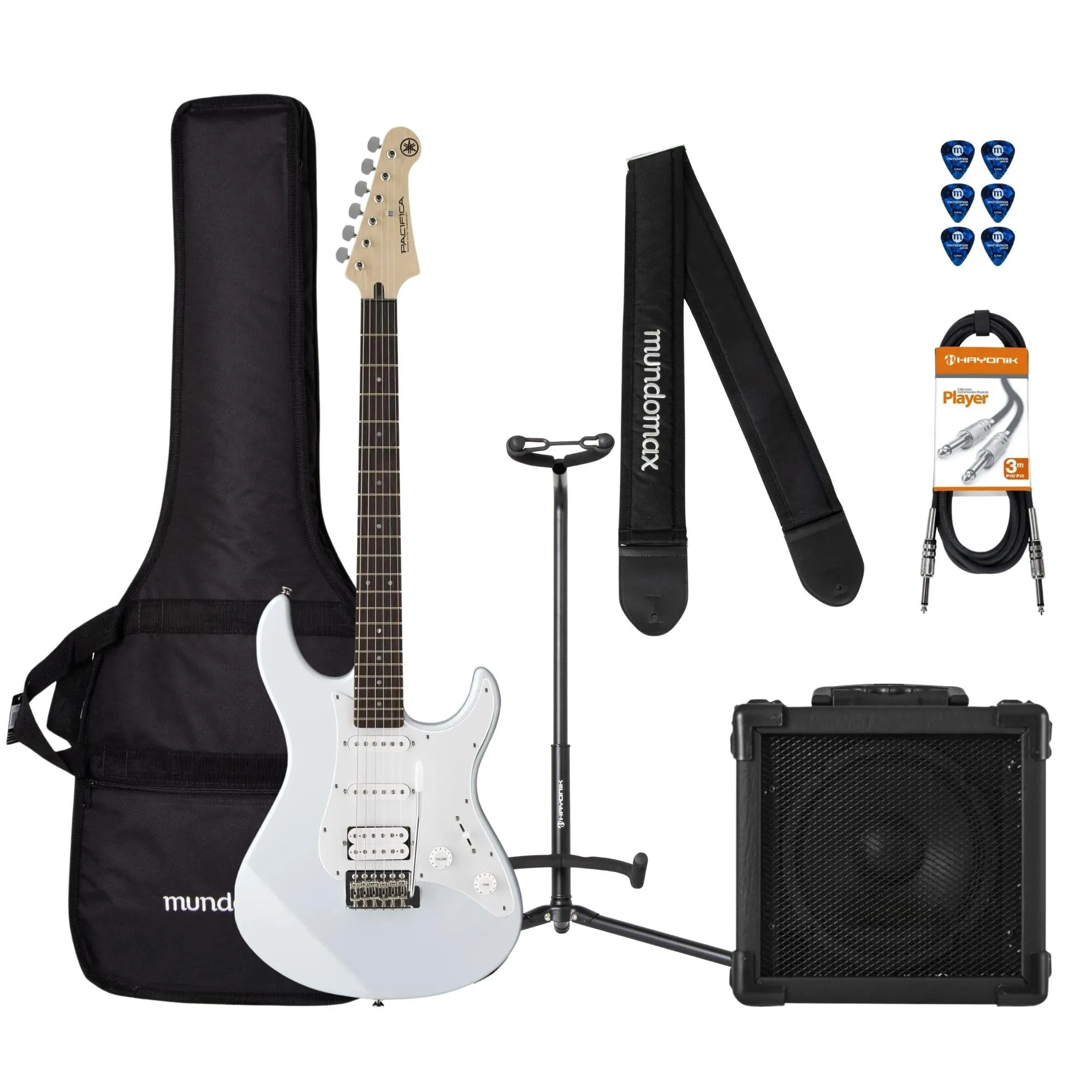 Kit Guitarra YAMAHA Pacifica 012 Branco + Cubo + Acessórios (75168)