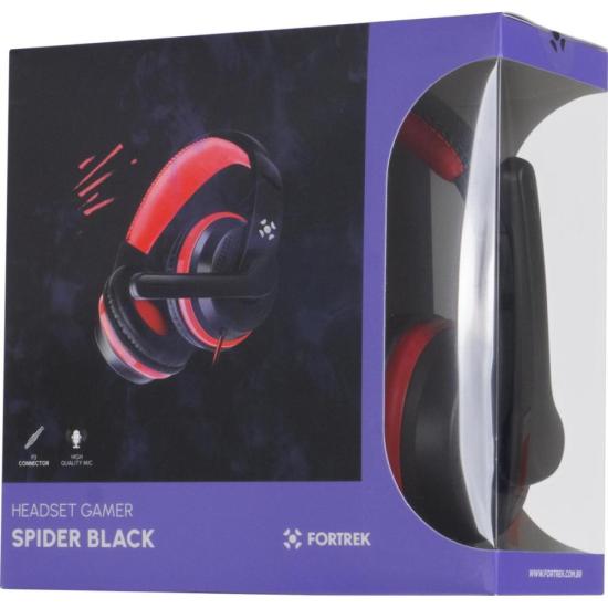 Headset Gamer Fortrek Spider Black P3 Preto/Vermelho por 85,91 à vista no boleto/pix ou parcele em até 3x sem juros. Compre na loja Fortrek!