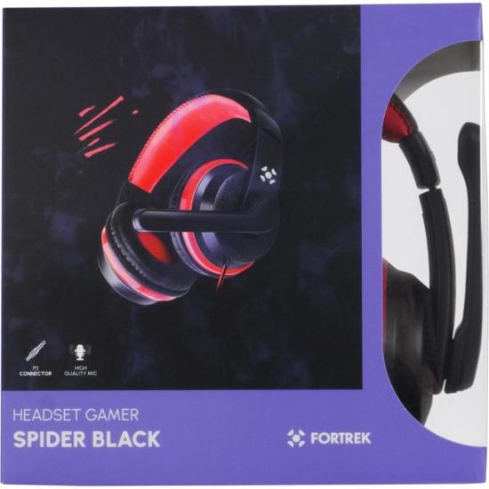 Headset Gamer Fortrek Spider Black P3 Preto/Vermelho por 85,91 à vista no boleto/pix ou parcele em até 3x sem juros. Compre na loja Fortrek!