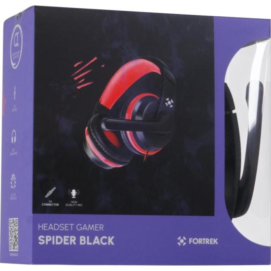 Headset Gamer Fortrek Spider Black P3 Preto/Vermelho por 85,91 à vista no boleto/pix ou parcele em até 3x sem juros. Compre na loja Fortrek!