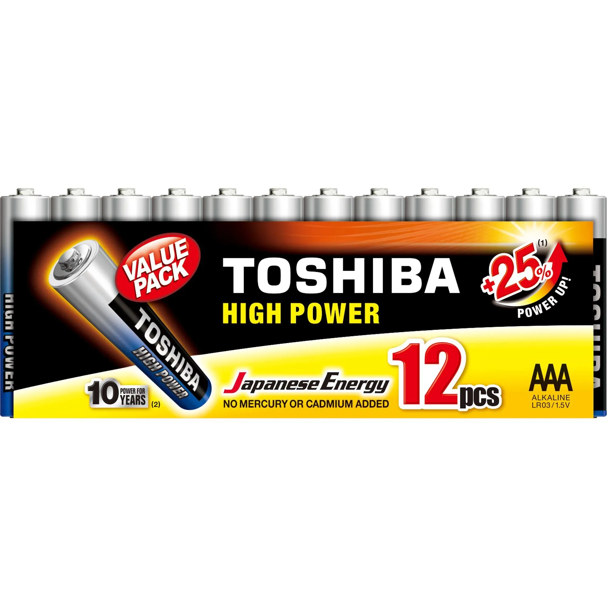 Pilha Alcalina AAA 1,5V LR03GCP (C/12 Pilhas) Toshiba (75257)