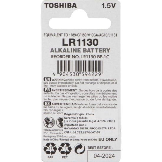 Pilha Botão Alcalina LR1130 (C/1 Pilha) Toshiba por 10,00 à vista no boleto/pix ou parcele em até 1x sem juros. Compre na loja Mundomax!