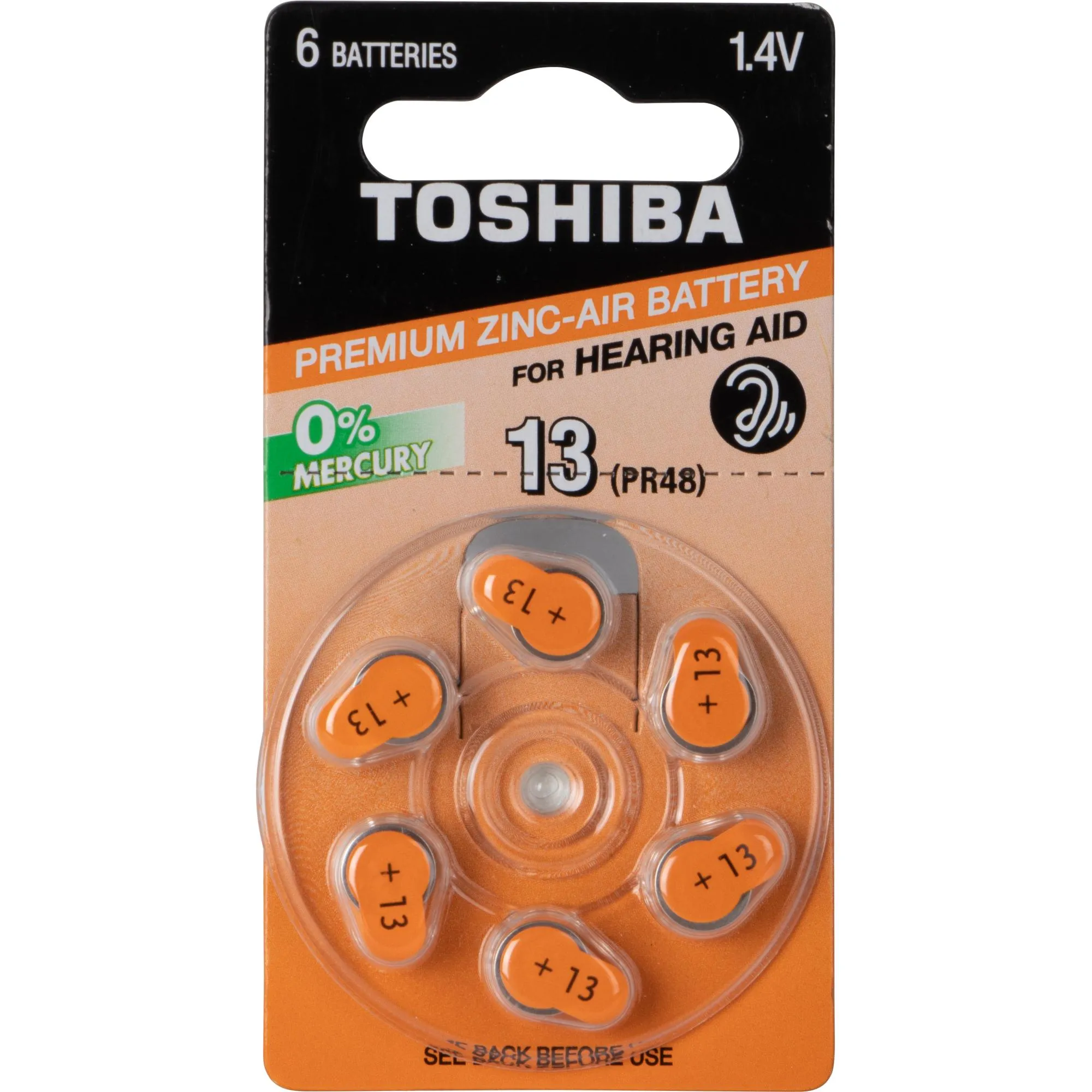 Pilha Auditiva PR48 13 (C/6 Pilhas) Toshiba (75270)