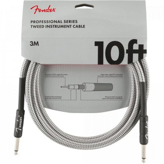 Cabo para Instrumentos P10 FENDER Profissional Series 3m Tweed Branco (75298)