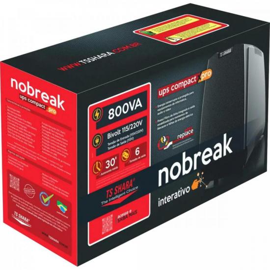 Nobreak Ts Shara Ups Compact 800VA 7Ah Bivolt por 752,00 à vista no boleto/pix ou parcele em até 10x sem juros. Compre na loja Mundomax!