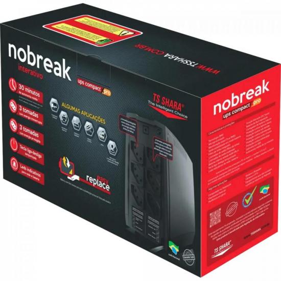 Nobreak Ts Shara Ups Compact 800VA 7Ah Bivolt por 752,00 à vista no boleto/pix ou parcele em até 10x sem juros. Compre na loja Mundomax!