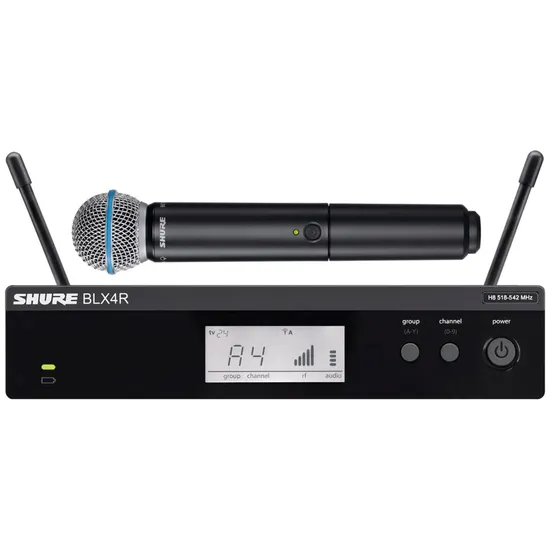 Sistema de Microfone SHURE BLX24RBR/B58-M15 Preto (75421)