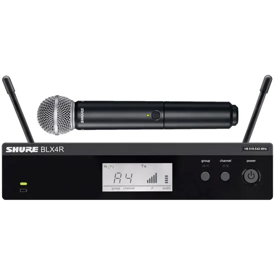 Sistema de Microfone SHURE BLX24R/SM58 Preto (75428)