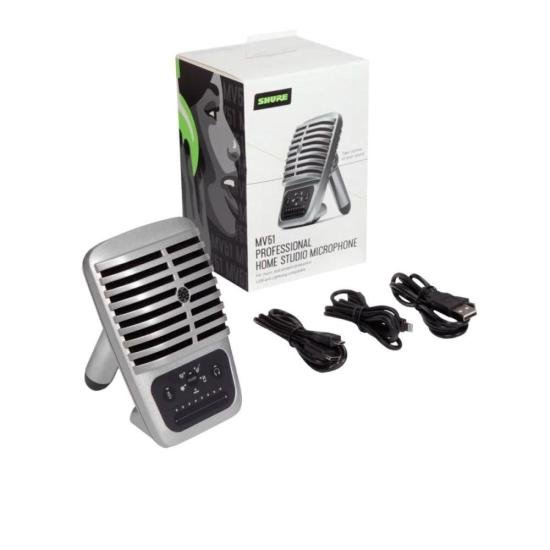 Microfone SHURE MV51 Prata por 1.999,99 à vista no boleto/pix ou parcele em até 12x sem juros. Compre na loja Mundomax!